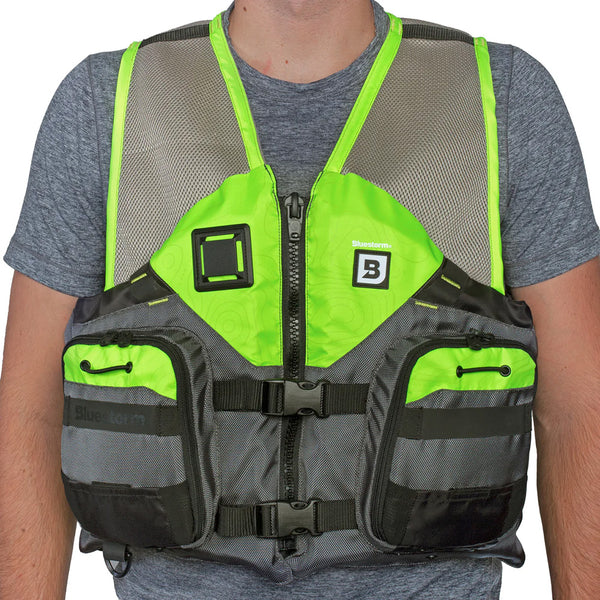 Bluestorm Sportsman Adult Mesh Fishing Life Jacket - Hi-Vis - L/XL [BS-105-HVS-L/XL]