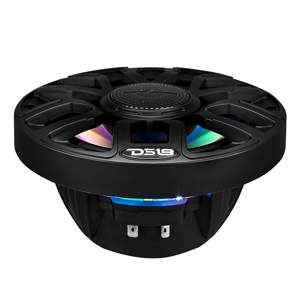 DS18 6.5" 2-Way Coaxial Marine Speakers w/Digital LED Lights  Bullet Tweeter - Black - 150W, 4-Ohm [NXL-IQ6/BK]