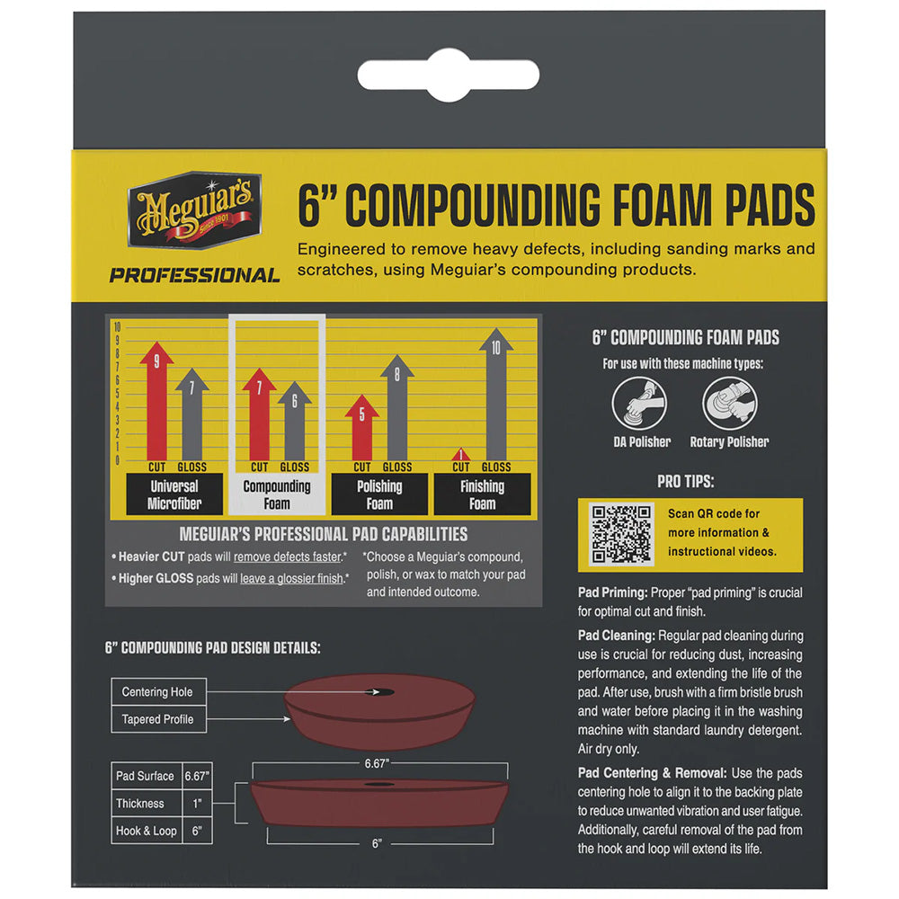 Meguiar's Professional 6" Compounding Foam Pads *2-Pack [M6CFP2]