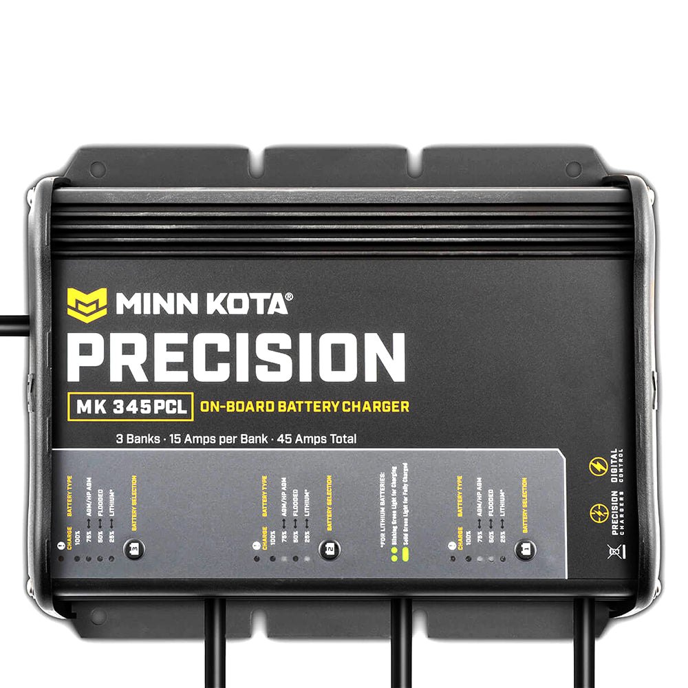 Minn Kota On-Board Precision Charger MK-345 PCL 3 Bank x 15 AMP Lithium Optimized Charger [1833452]