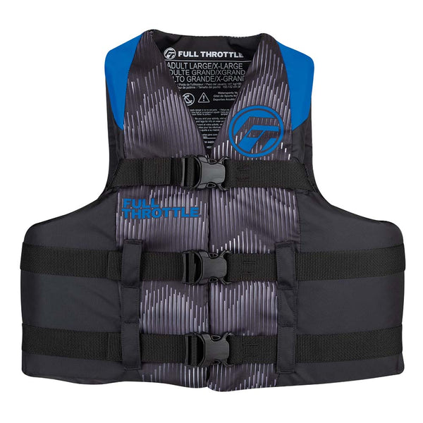 Full Throttle Adult Nylon Life Jacket - Blue/Black - Small [112200-500-030-22]