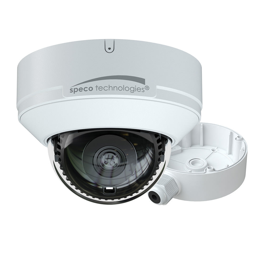 Speco 4MP H.265 AI IP Dome Camera w/IR - 2.8mm Fixed Lens  Junction Box