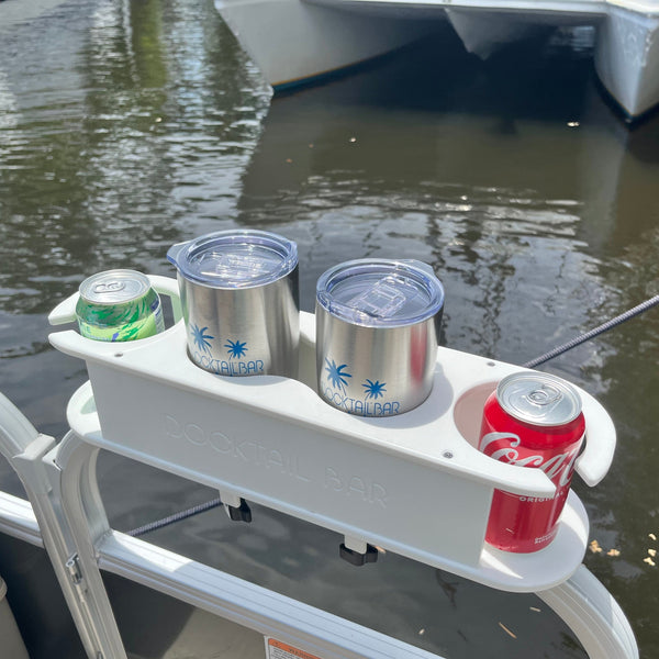 Docktail Bar Pontoon Boat Cup Holder Caddy - Multiple Colors Available with SeaDek Kit Option