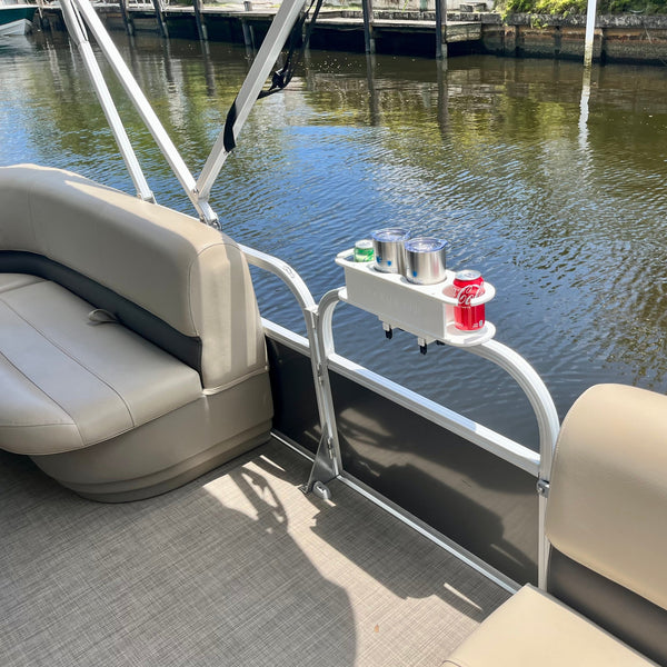 Docktail Bar Pontoon Boat Cup Holder Caddy - Multiple Colors Available with SeaDek Kit Option