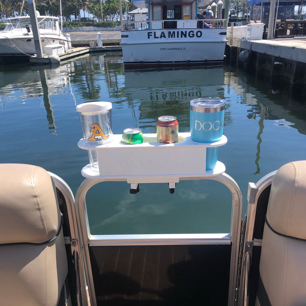 Docktail Bar Pontoon Boat Cup Holder Caddy - Multiple Colors Available with SeaDek Kit Option