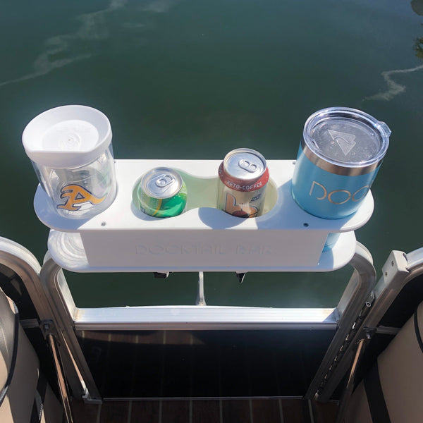 Docktail Bar Pontoon Boat Cup Holder Caddy - Multiple Colors Available with SeaDek Kit Option