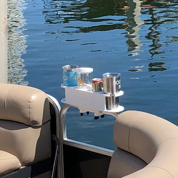 Docktail Bar Pontoon Boat Cup Holder Caddy - Multiple Colors Available with SeaDek Kit Option