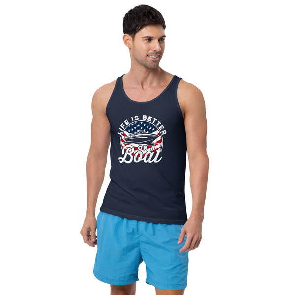 Life if Better on a Boat Premium Tank Top