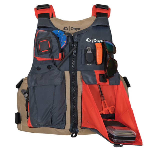 Onyx Kayak Fishing Vest - Adult Oversized - Tan/Grey [121700-706-005-17]