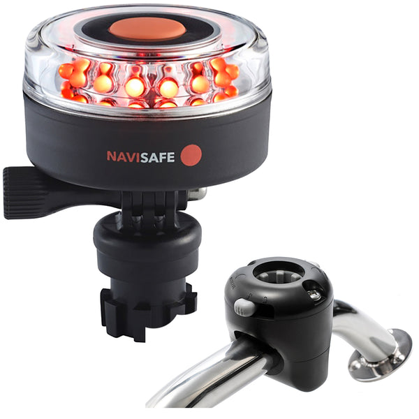 Navisafe Navilight All RED 360 2NM w/Navimount Base  Rail Mount - Black