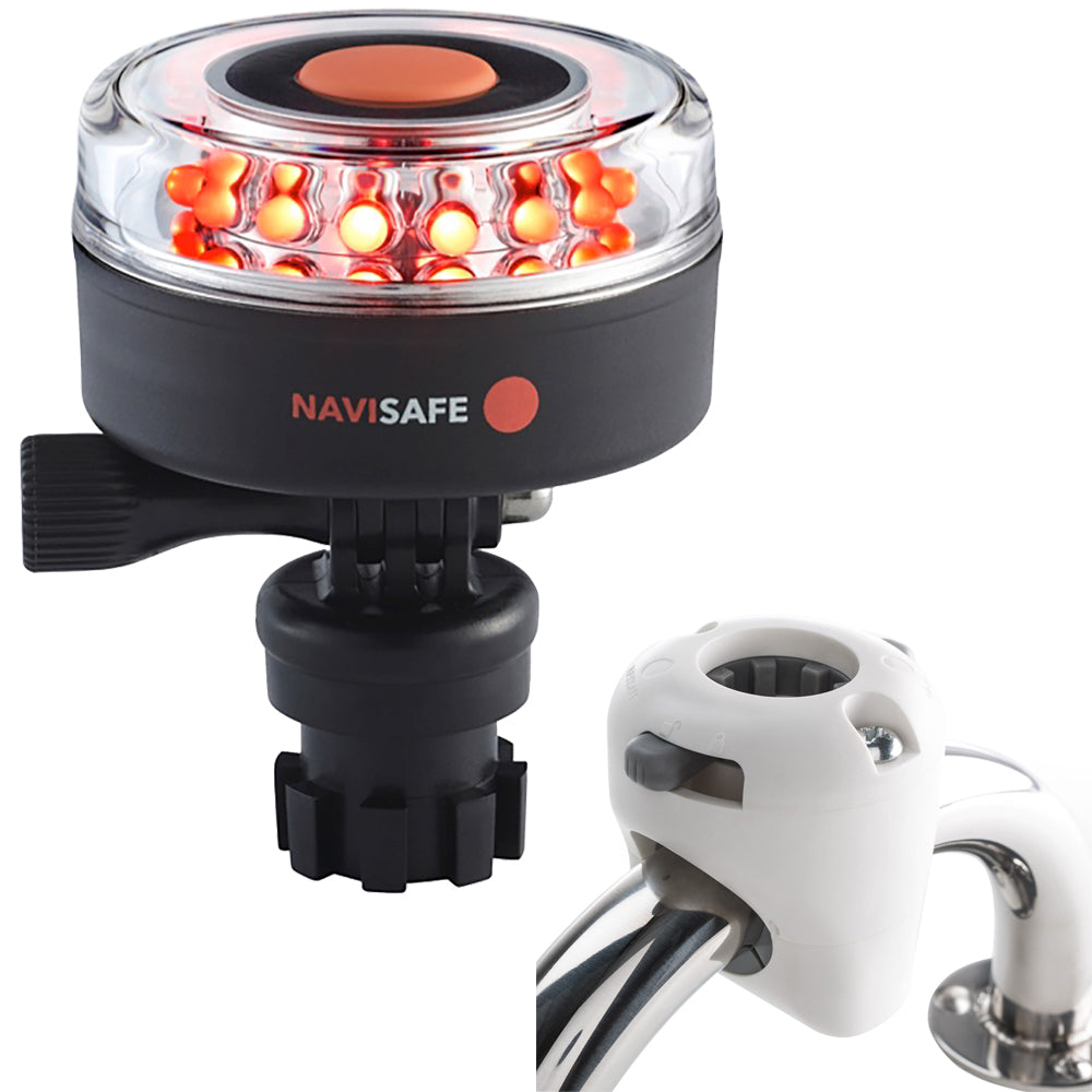 Navisafe Navilight All RED 360 2NM w/Navimount Base  Rail Mount - White