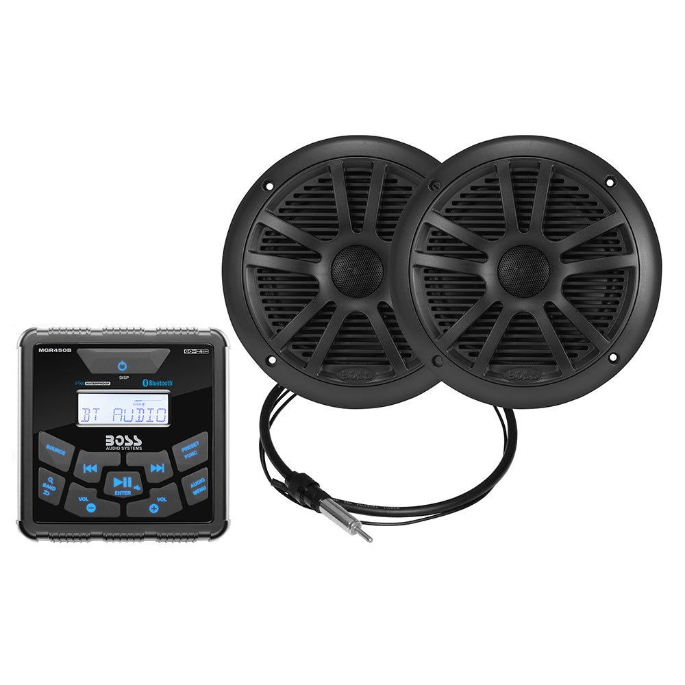 Boss Audio MCKGB450B.6 Marine Stereo  6.5" Speaker Kit - Black [MCKGB450B.6]