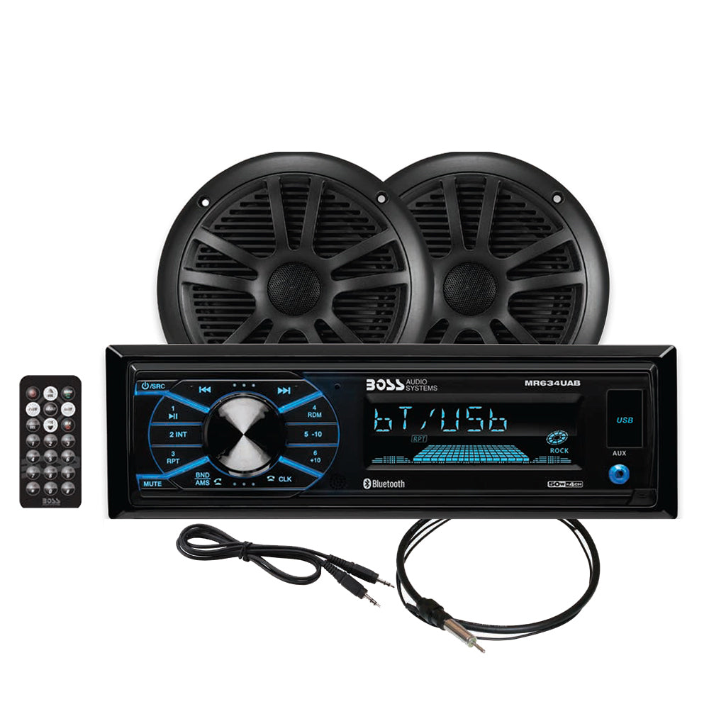 Boss Audio MCBK634B6 Marine Stereo 65 Speaker Kit Black MCBK634B6