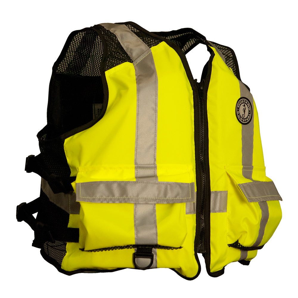 Mustang High Visibility Industrial Mesh Vest - Fluorescent Yellow/Green/Black - 4XL/5XL