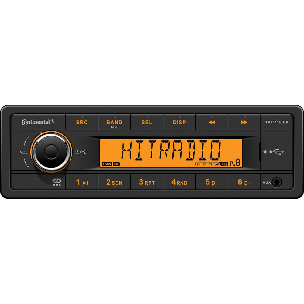 Continental Stereo w/AM/FM/USB - Harness Included - 12V [TR7411U-ORK]